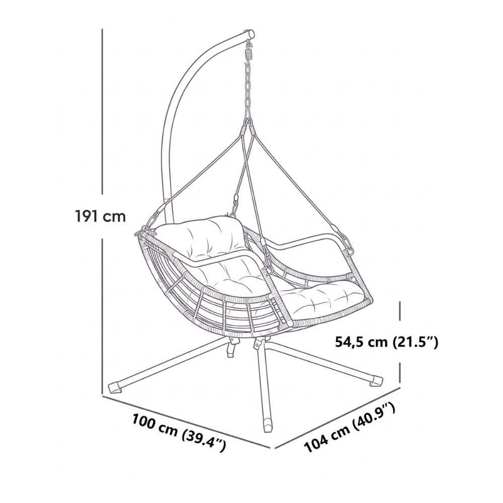Fauteuil suspendu avec pieds - TIMO