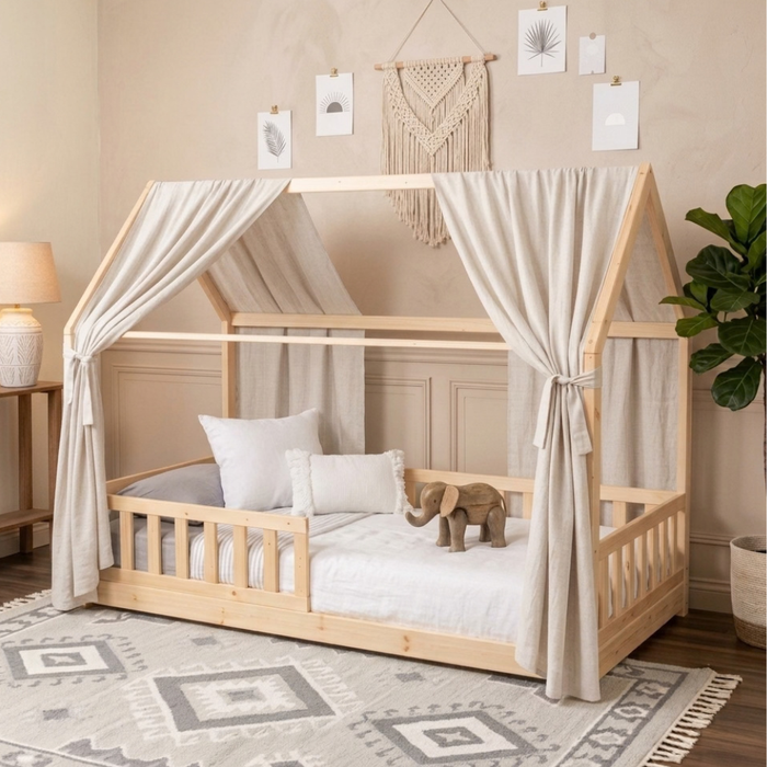 Ciel de lit cabane - Beige mocca