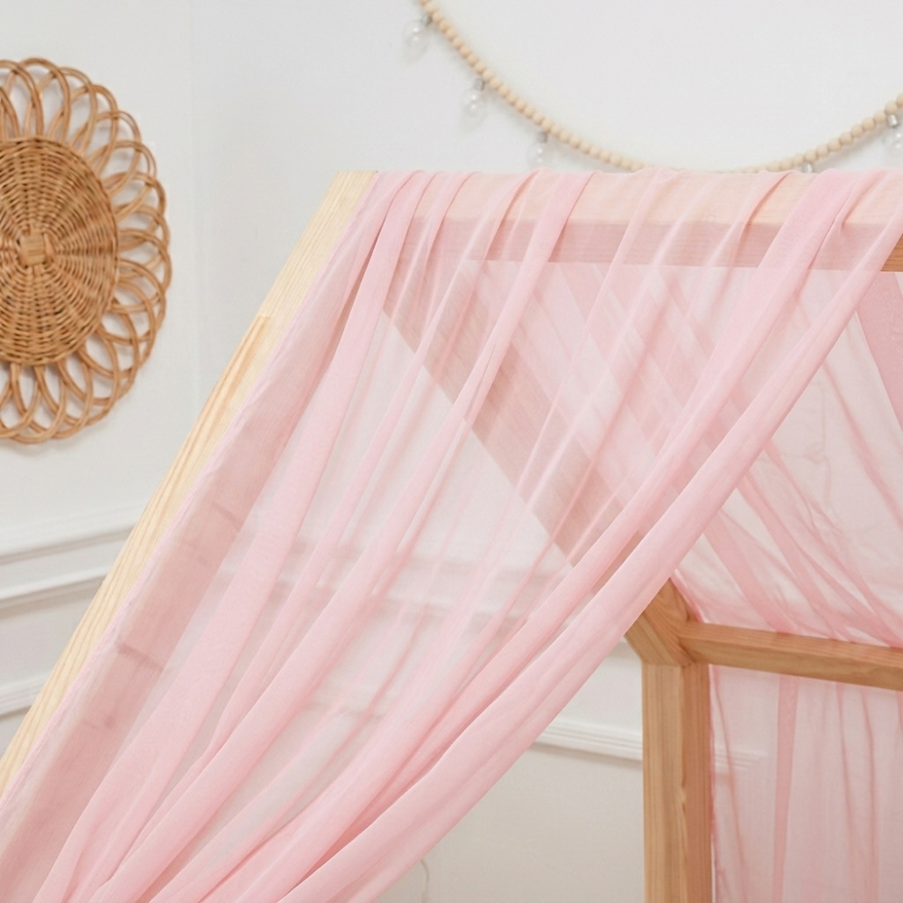Ciel de lit cabane - Rose pétale