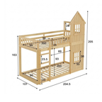 Lit cabane superposé 90x190cm en bois de pin - ELIOT