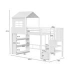 Lit cabane mezzanine 90x190cm blanc - CALI
