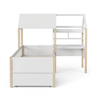Lit cabane avec bureau 90x190cm en pin - MISTRAL