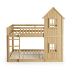 Lit cabane superposé 90x190cm en bois de pin - ELIOT