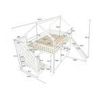 Lit cabane 140x190cm toboggan en pin - PEANUT