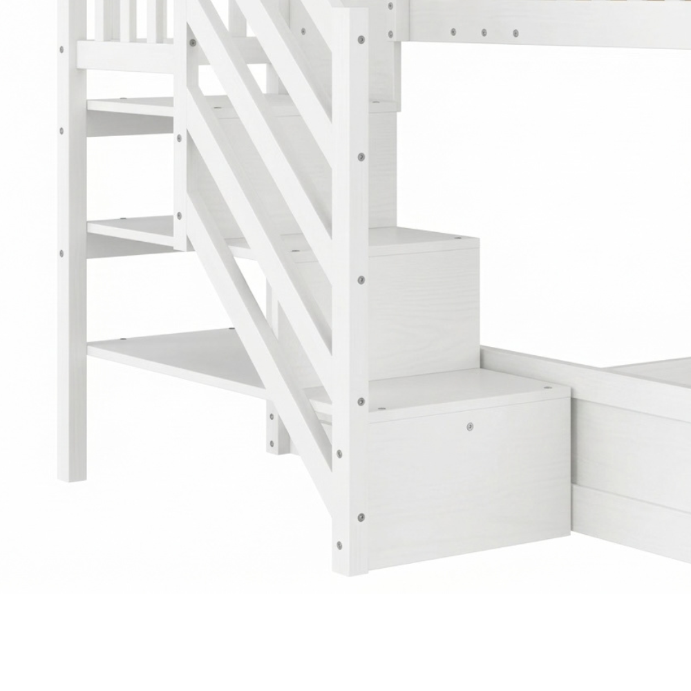 Lit cabane 140x190cm toboggan en pin - PEANUT