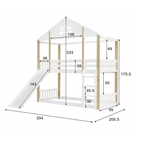 Lit cabane toboggan enfant superposé 90x190cm - TIPIK